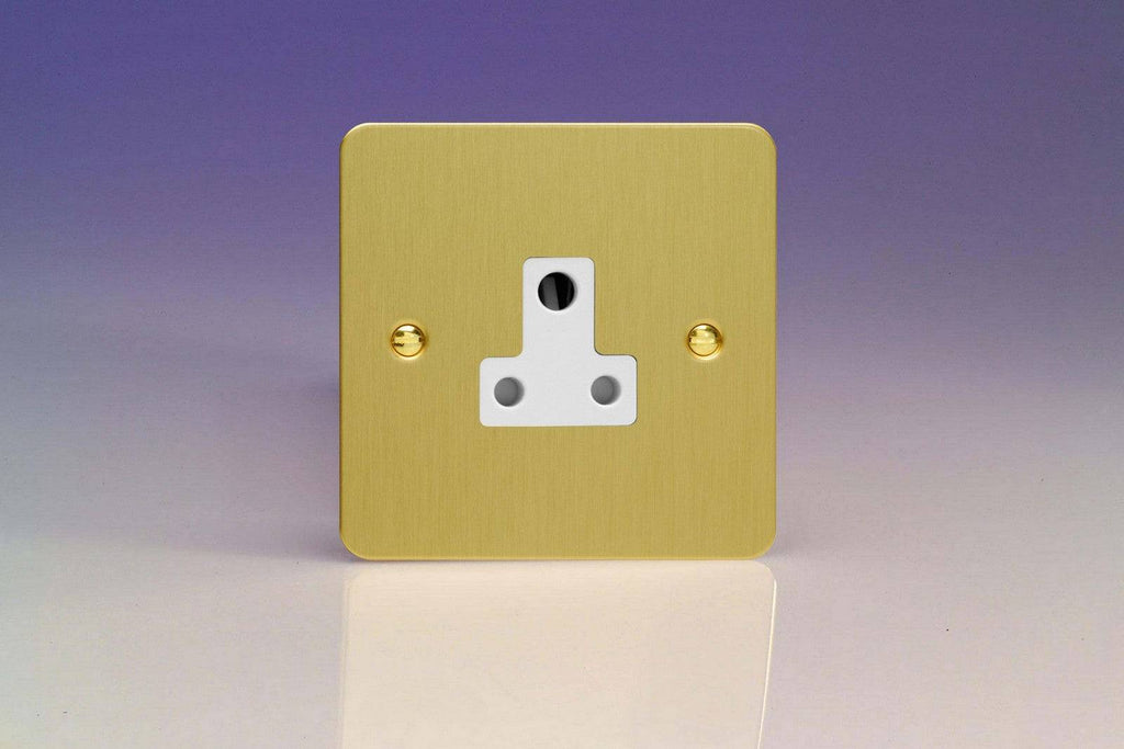 Varilight Ultraflat Brushed Brass 5A Unswitched Socket XFBRP5AW - The Switch Depot