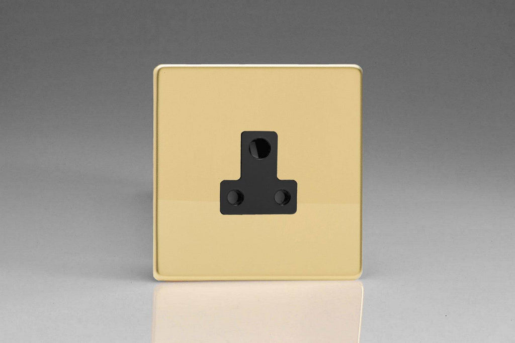Varilight Screwless Polished Brass 5A Unswitched Socket XDVRP5ABS - The Switch Depot