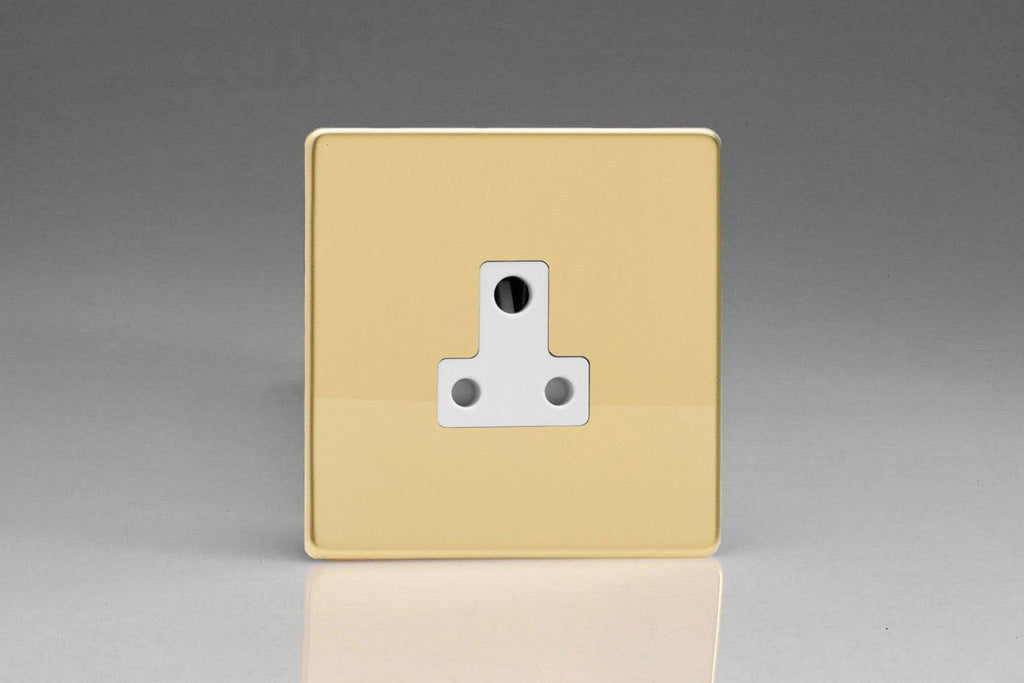 Varilight Screwless Polished Brass 5A Unswitched Socket XDVRP5AWS - The Switch Depot