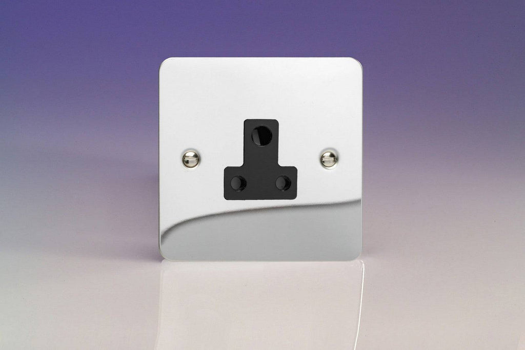 Varilight Ultraflat Polished Chrome 5A Unswitched Socket XFCRP5AB - The Switch Depot