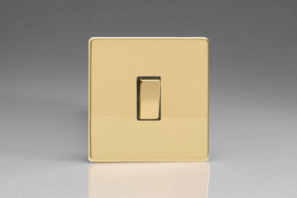 Varilight Screwless Polished Brass 20A Double Pole Switch XDV20DS - The Switch Depot