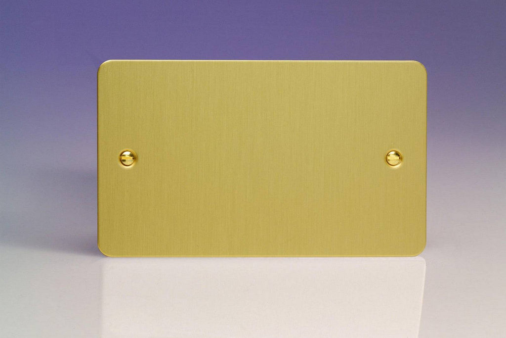 Varilight Ultraflat Brushed Brass Double Blank Plate XFBDB - The Switch Depot