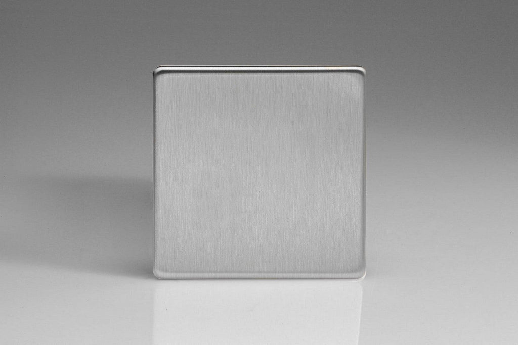 Varilight Screwless Brushed Steel Single Blank plate XDSSBS - The Switch Depot