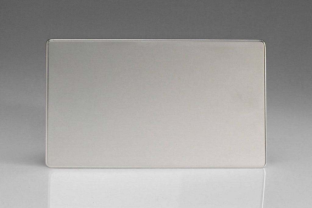 Varilight Screwless Polished Chrome Double Blank Plate XDCDBS - The Switch Depot