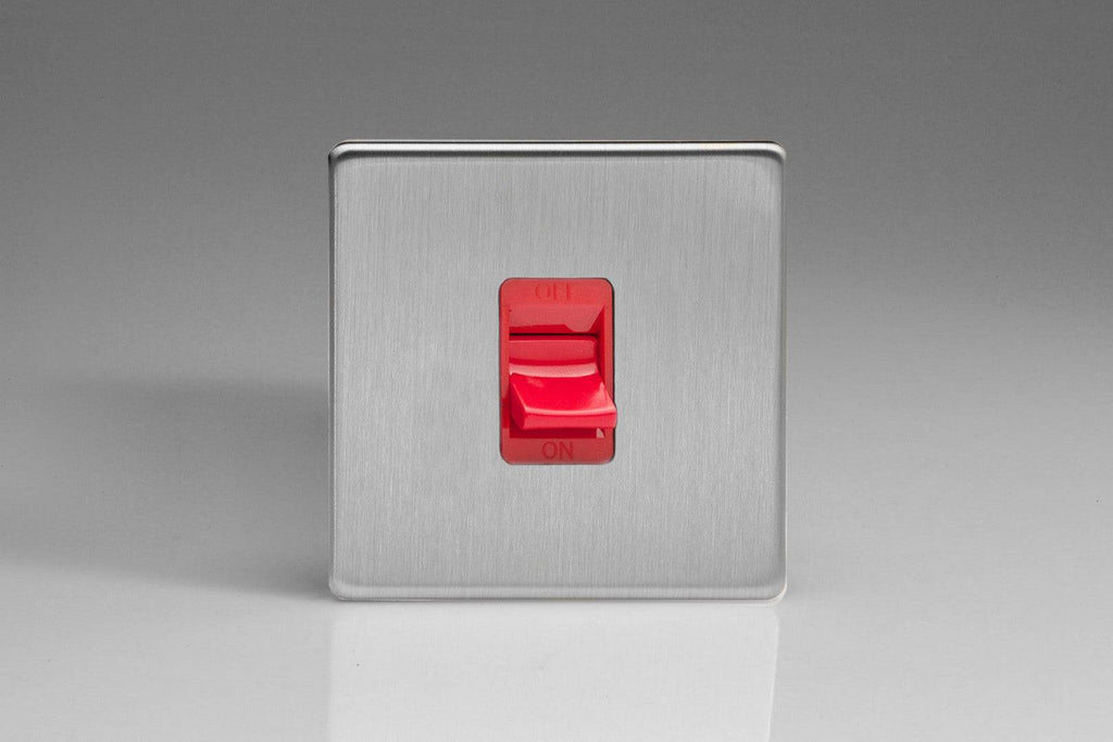 Varilight Screwless Brushed Steel 45A Cooker Switch XDS45SS - The Switch Depot