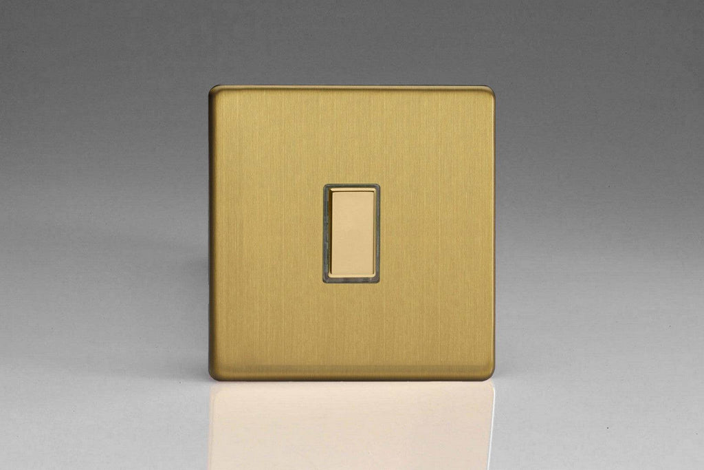 Varilight Screwless Brushed Brass Single Secondary Touch Dimmer Switch JDBES001S - The Switch Depot