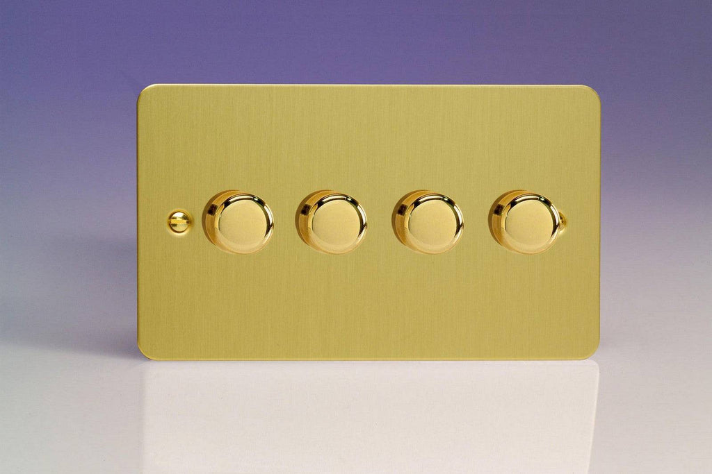 Varilight Ultraflat Brushed Brass 4G Dimmer Switch JFBDP254 - The Switch Depot