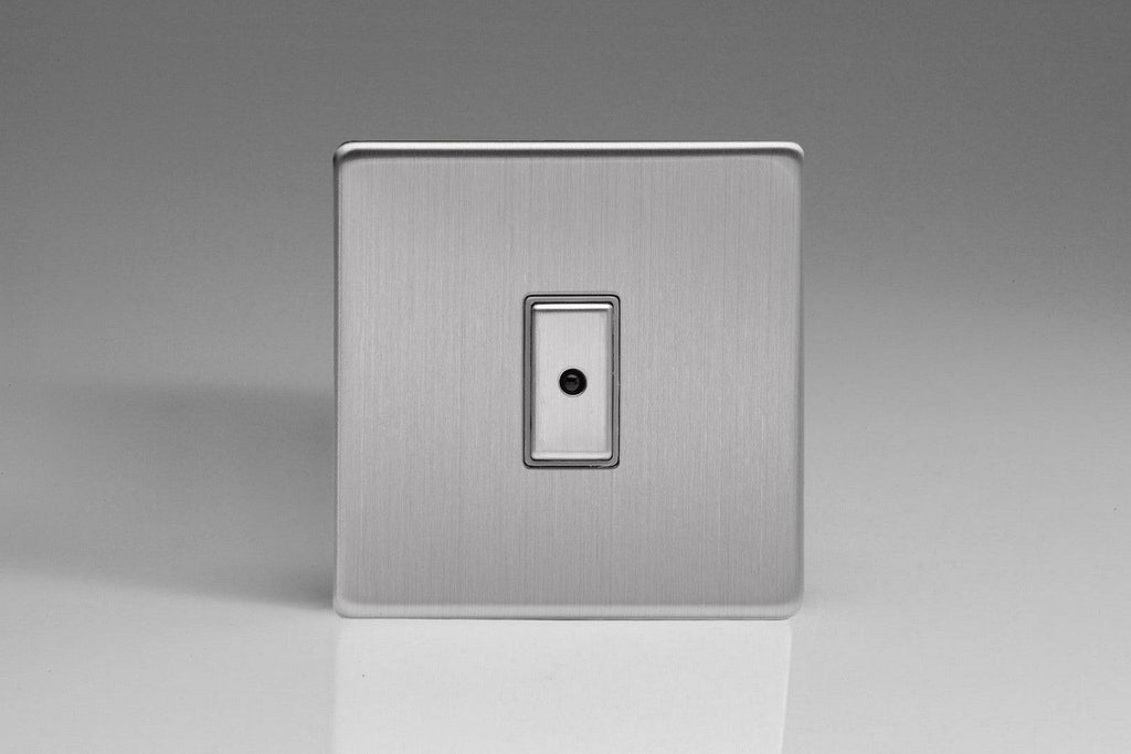 Varilight Screwless Brushed Steel Single Master Touch Dimmer Switch JDSE101S - The Switch Depot