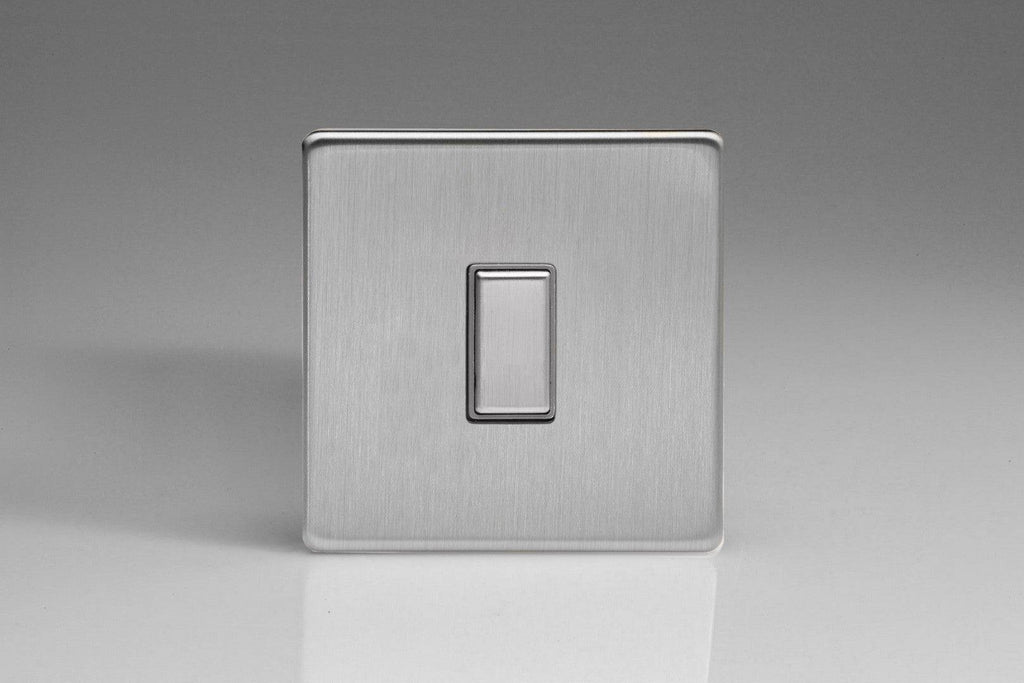 Varilight Screwless Brushed Steel Single Secondary Touch Dimmer Switch JDSES001S - The Switch Depot