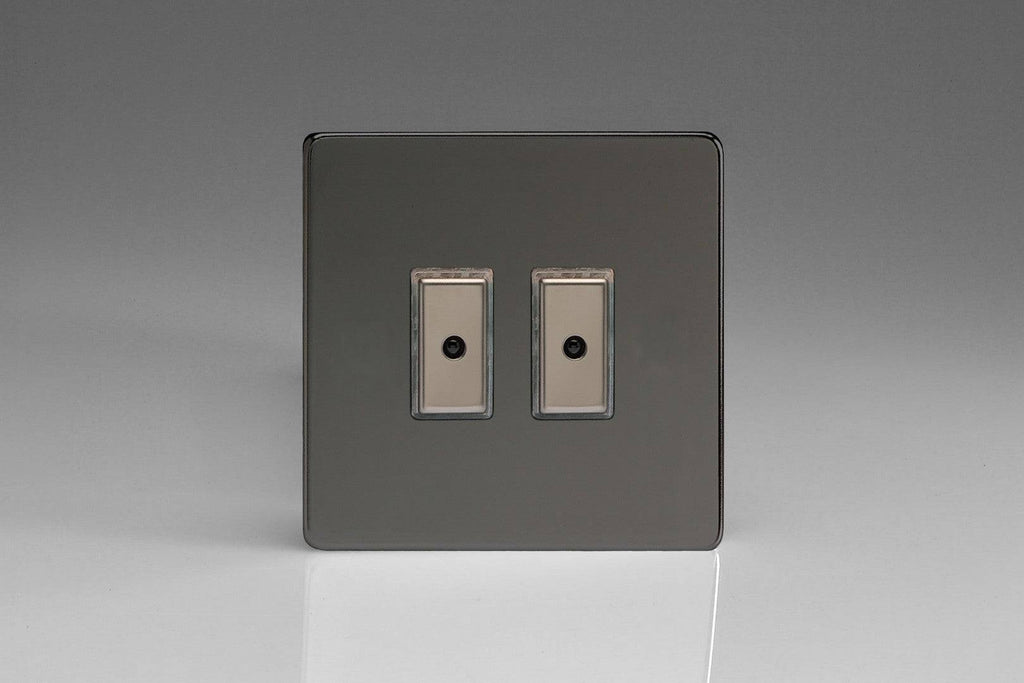 Varilight Screwless Iridium Double Master Touch Dimmer Switch JDIE102S - The Switch Depot