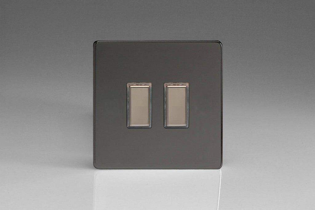 Varilight Screwless Iridium Double Secondary Touch Dimmer Switch JDIES002S - The Switch Depot