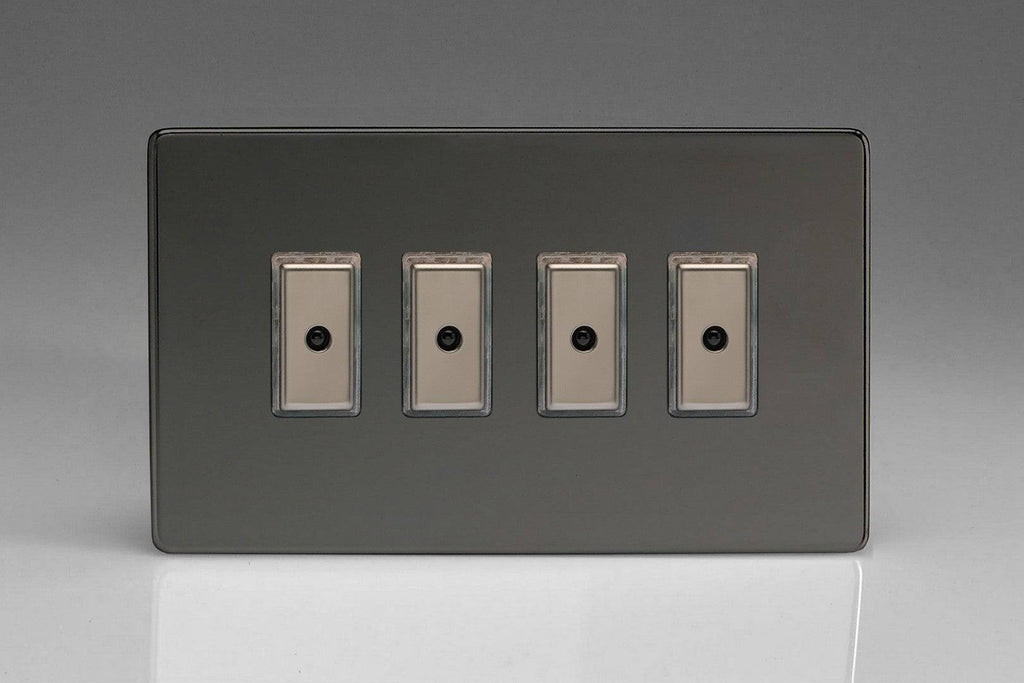 Varilight Screwless Iridium Quadruple Master Touch Dimmer Switch JDIE104S - The Switch Depot