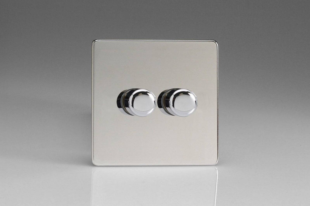 Varilight Screwless Polished Chrome 2G Dimmer Switch JDCP252S - The Switch Depot