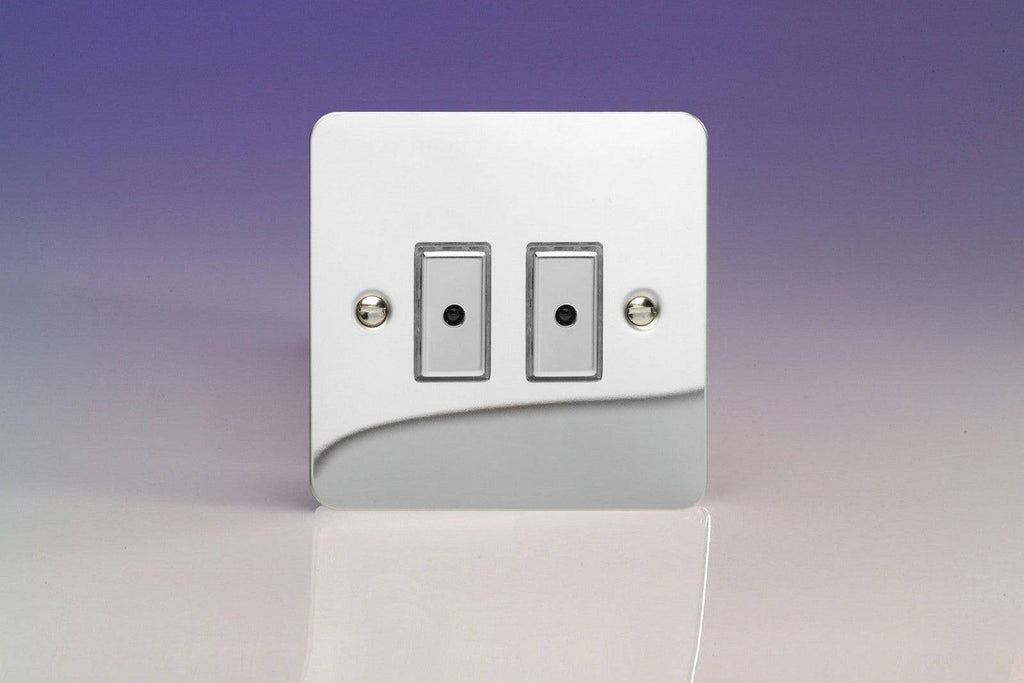 Varilight Ultraflat Polished Chrome Double Master Touch Dimmer Switch JFCE102 - The Switch Depot