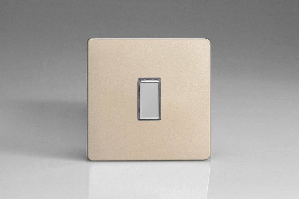 Varilight Screwless Satin Single Secondary Touch Dimmer Switch JDNES001S - The Switch Depot