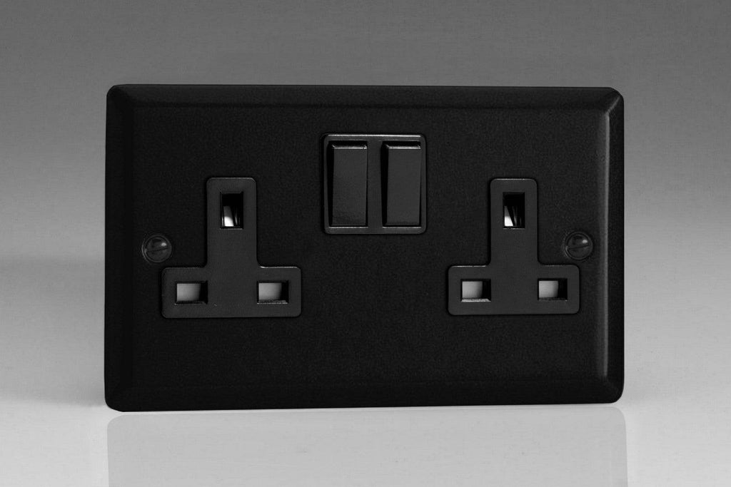 Varilight Urban Matt Black Double Socket XY5B.MB - The Switch Depot