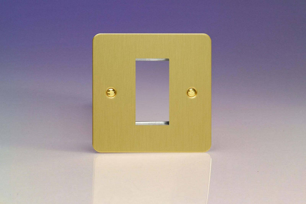 Varilight Ultraflat Brushed Brass 1G Euro Plate XFBG1 - The Switch Depot