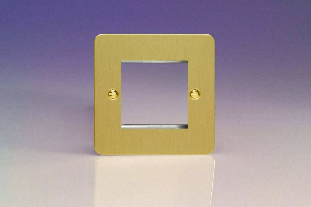 Varilight Ultraflat Brushed Brass 2G Euro Plate XFBG2 - The Switch Depot