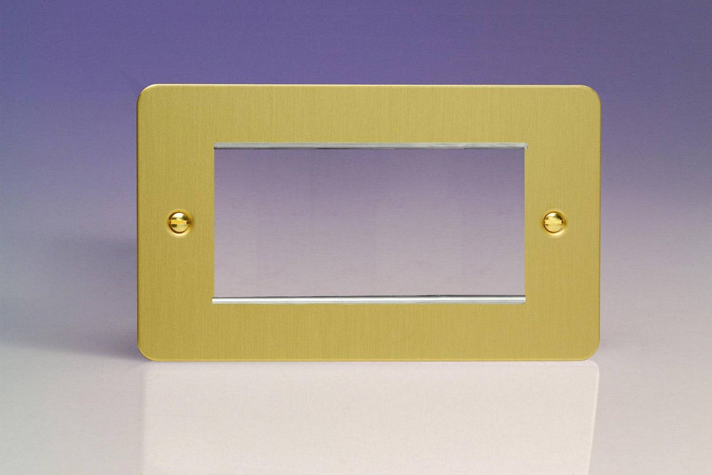 Varilight Ultraflat Brushed Brass 4G Euro Plate XFBG4 - The Switch Depot