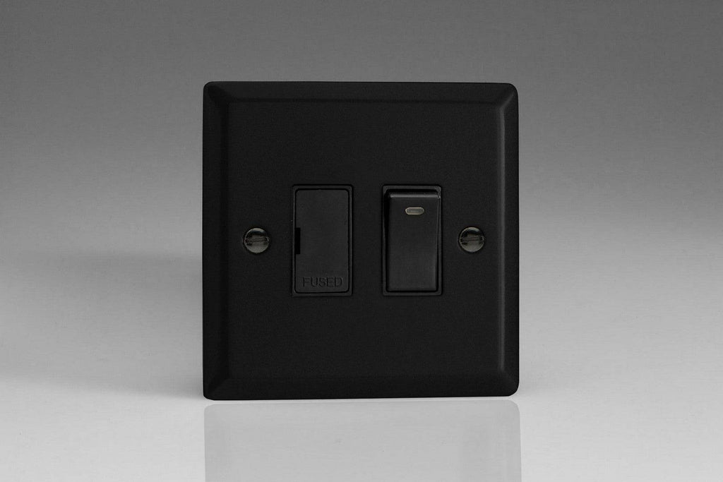 Varilight Urban Matt Black 13A Switched Spur with Neon XY6NB.MB - The Switch Depot