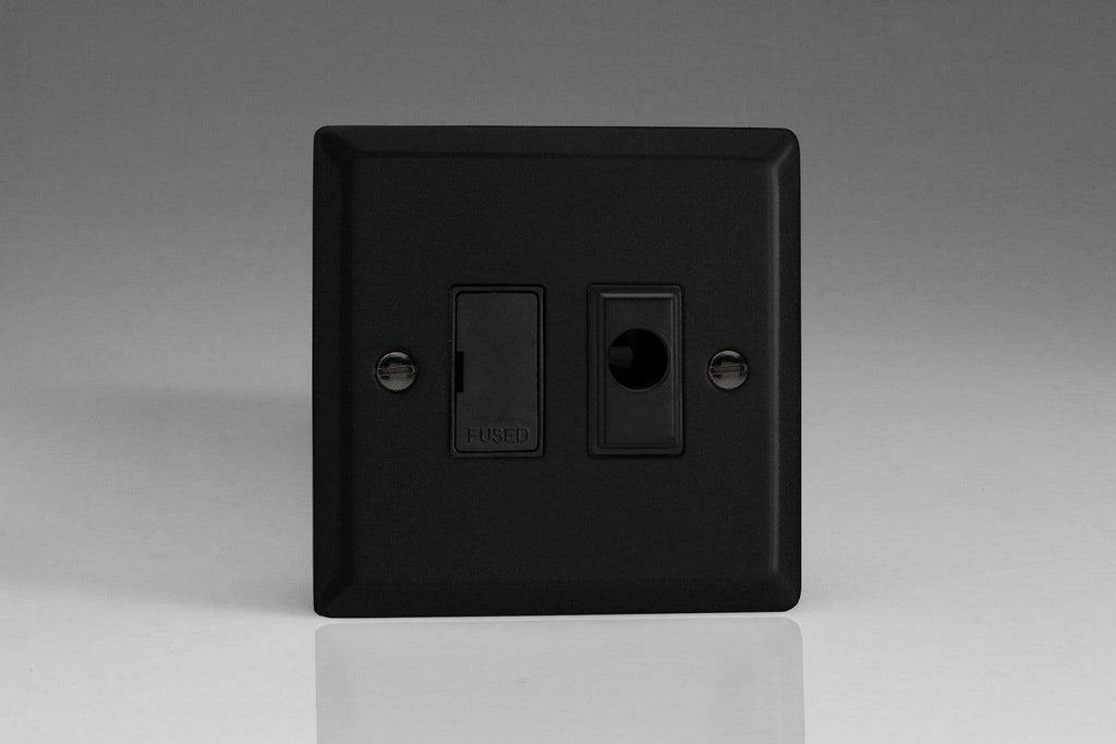 Varilight Urban Matt Black 13A Unswitched Spur with Flex Outlet XY6UFOB.MB - The Switch Depot