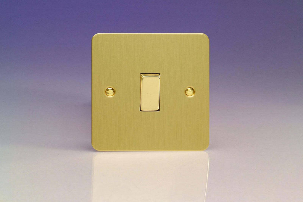 Varilight Ultraflat Brushed Brass 1G Intermediate Switch XFB7D - The Switch Depot