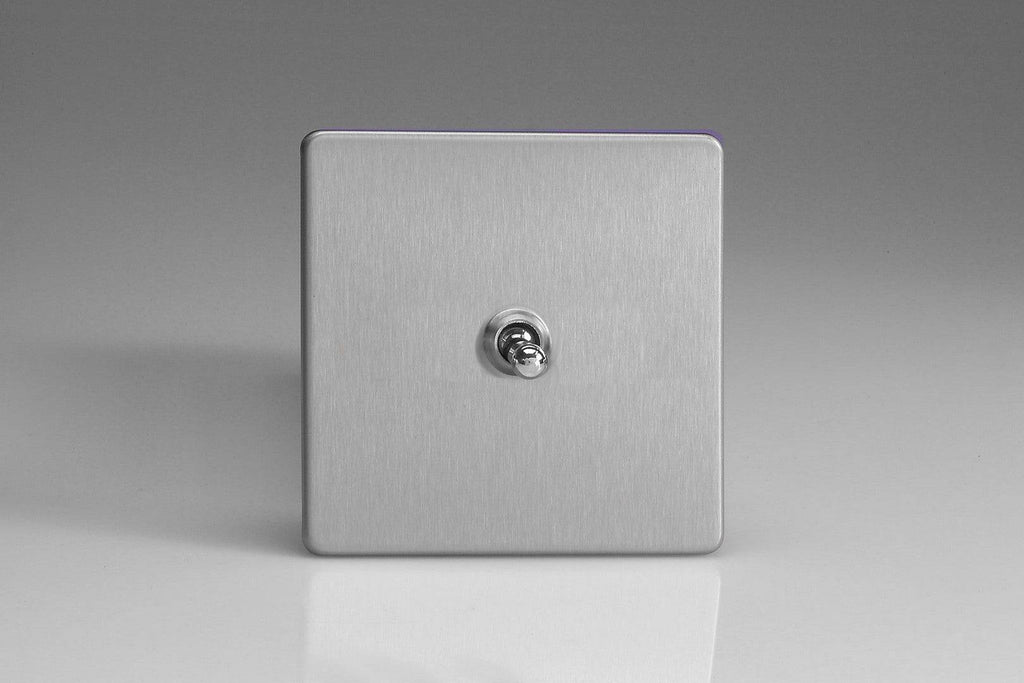 Varilight Screwless Brushed Steel Intermediate Toggle Switch XDST7S - The Switch Depot