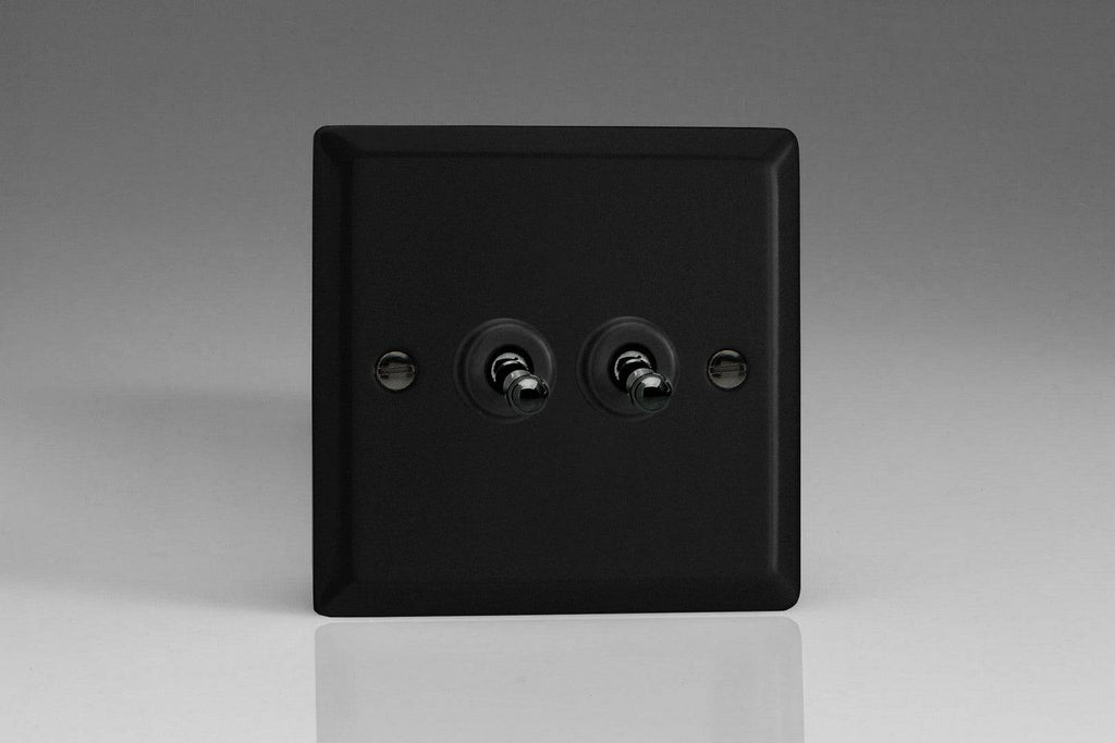 Varilight Urban Matt Black 2G Intermediate Toggle Switch XYT77.MB - The Switch Depot