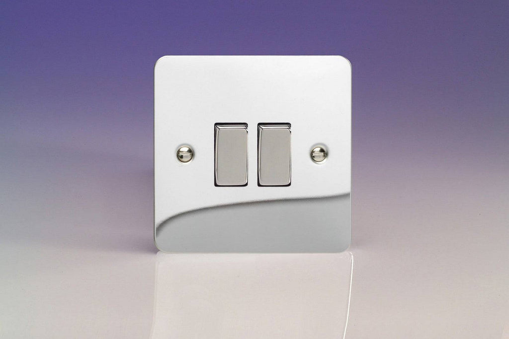 Varilight Ultraflat Polished Chrome 2W and Intermediate Light Switch XFC71D - The Switch Depot