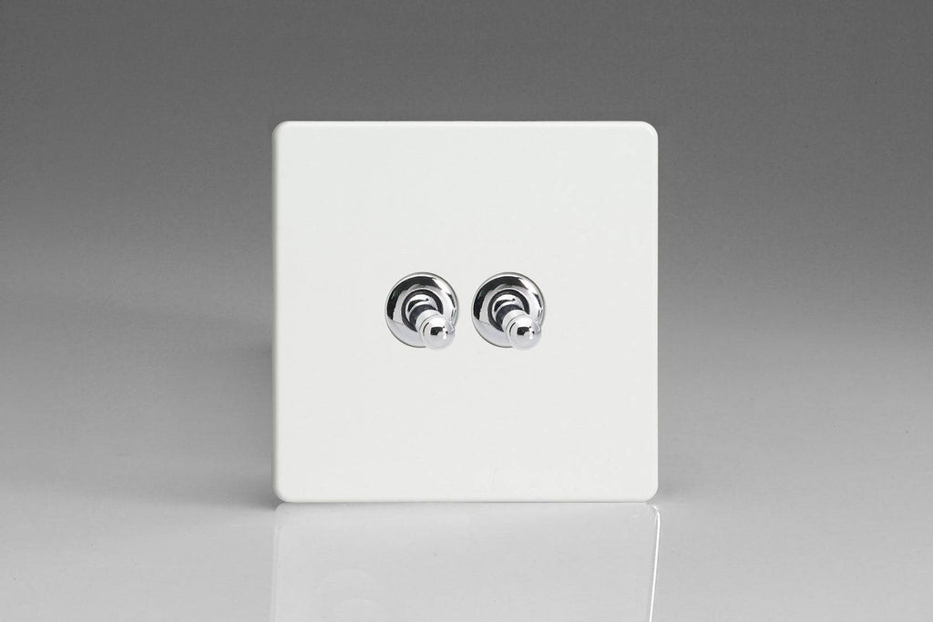 Varilight Screwless White 2W and Intermediate Toggle Switch XDQT71S - The Switch Depot