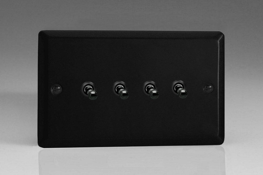 Varilight Urban Matt Black 4G Toggle Switch XYT9.MB - The Switch Depot