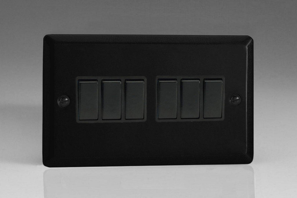 Varilight Urban Matt Black 6G Light Switch XY96B.MB - The Switch Depot