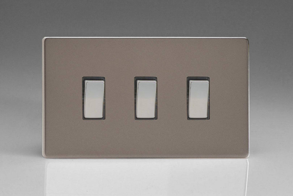 Varilight Screwless Pewter 3G Light Switch XDR93S - The Switch Depot
