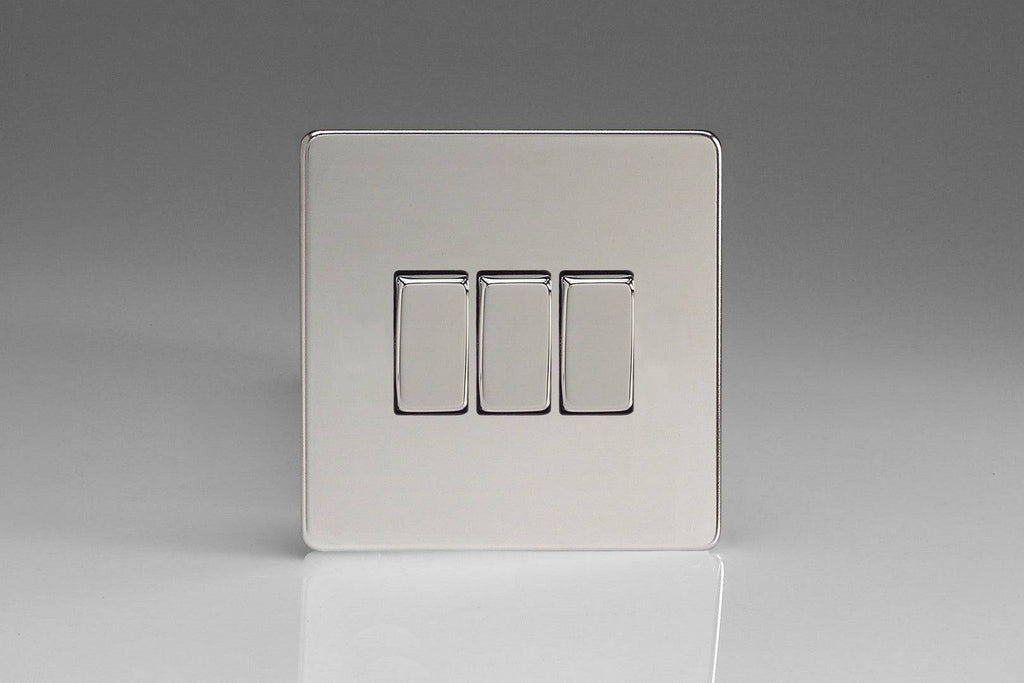 Varilight Screwless Polished Chrome 3G Light Switch XDC3S - The Switch Depot