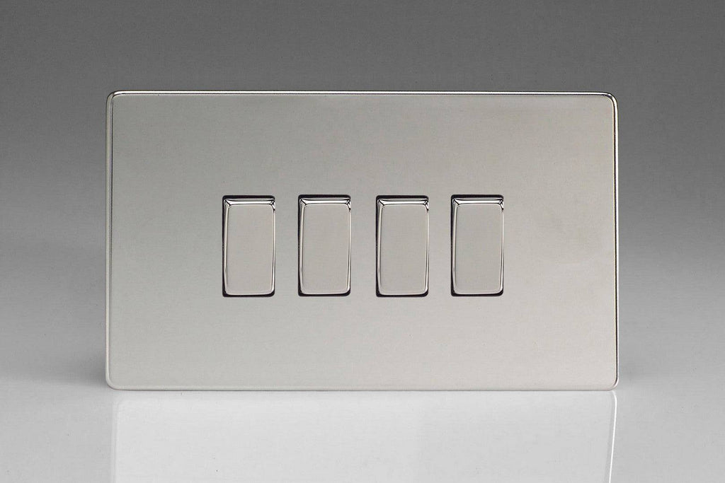 Varilight Screwless Polished Chrome 4G Light Switch XDC9S - The Switch Depot