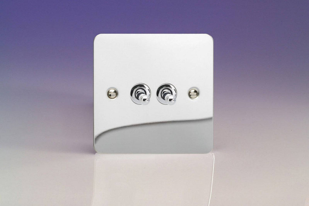 Varilight Ultraflat Polished Chrome 2G Toggle Switch XFCT2 - The Switch Depot