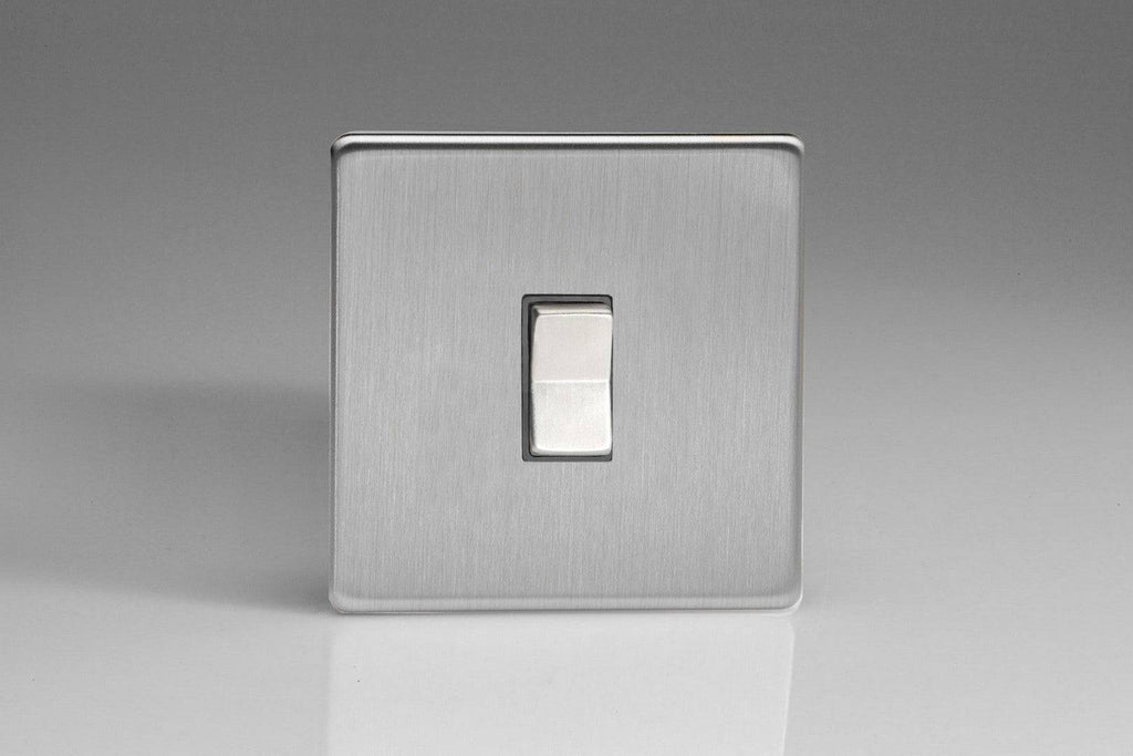 Varilight Screwless Brushed Steel 2 Way and Off Retractive Momentary Switch XDSR1S - The Switch Depot