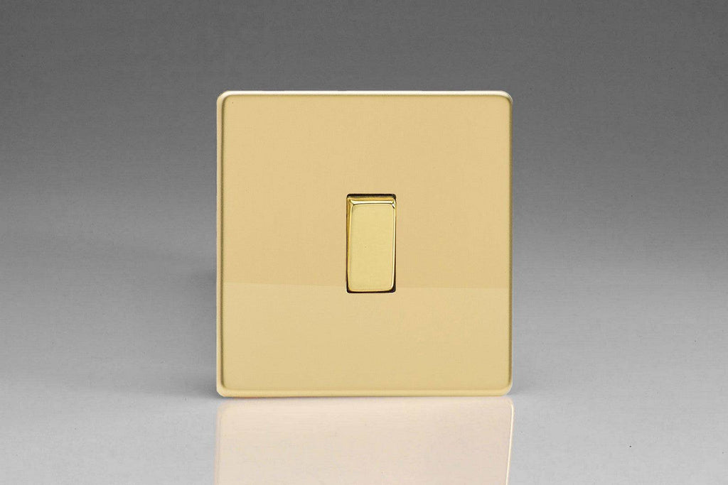 Varilight Screwless Polished Brass 1 Way Retractive Momentary Switch XDVBP1S - The Switch Depot