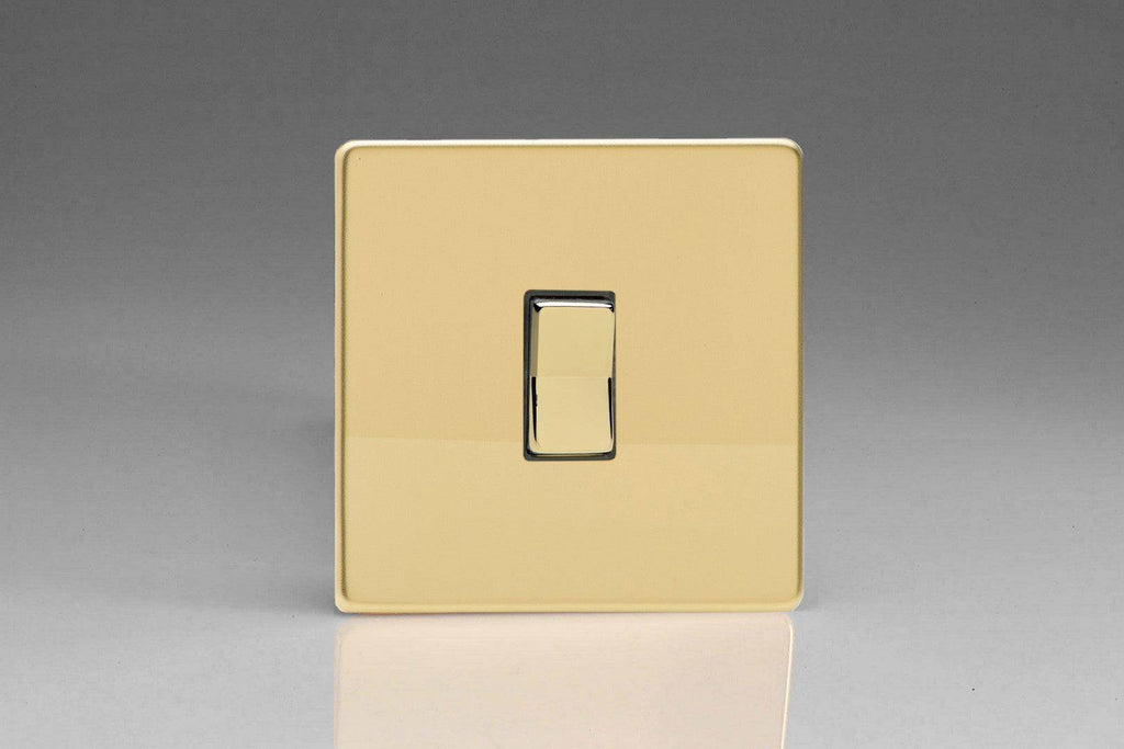 Varilight Screwless Polished Brass 2 Way & Off Retractive Momentary Switch XDVR1S - The Switch Depot