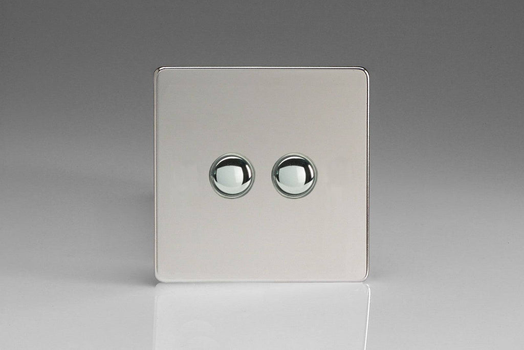 Varilight Screwless Polished Chrome 2G Momentary Switch XDCM2S - The Switch Depot