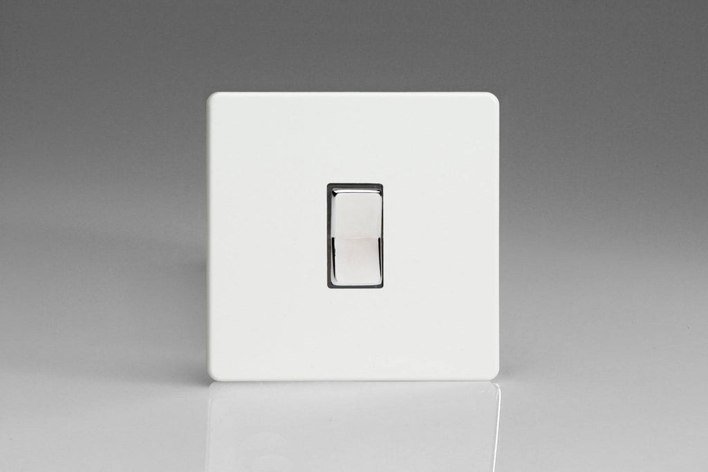 Varilight Screwless White 2 Way and Off Retractive Momentary Switch XDQR1S - The Switch Depot