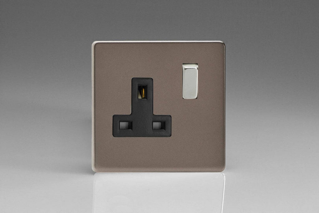 Varilight Screwless Pewter Single Socket XDR4BS - The Switch Depot