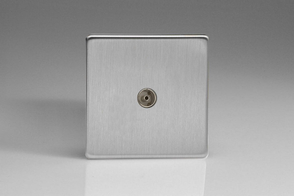 Varilight Screwless Brushed Steel TV Socket XDS8S - The Switch Depot